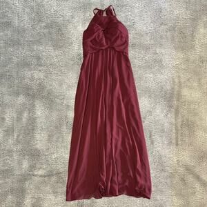 Kanali K Burgundy Halter Maxi Gown